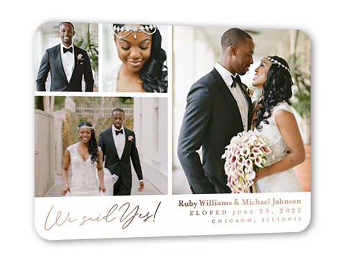 Rose Gold Foil Wedding Announcement Cards
