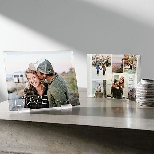 Brush Stroke Border 7x10 Gray  Curved Glass Print