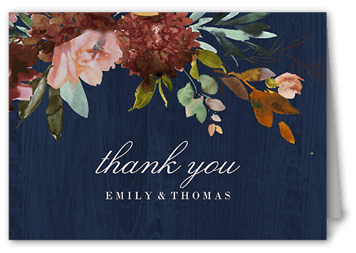 Blue Birthday Thank You Card