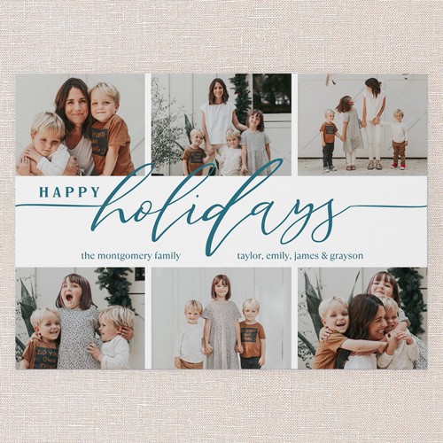 Holiday Cards With Elegant Blue Accents