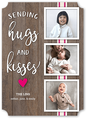 Sending Hugs and Kisses 5x7 Beige  Valentine's Day Card