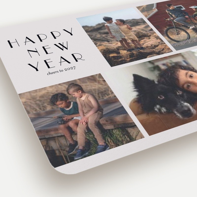Simple Photo Frames New Year's Card
