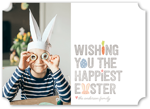 Bunny Icons 5x7 White  Easter Card