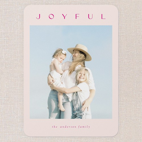 Matte Pink Holiday Card