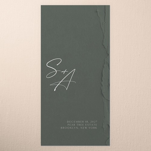 Elegant Green Wedding Menus