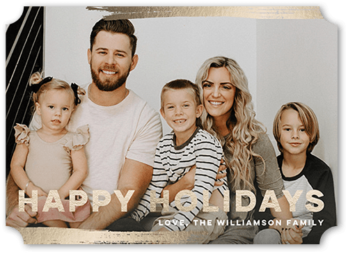 Radiant Brushstroke 5x7 Yellow  Holiday Card