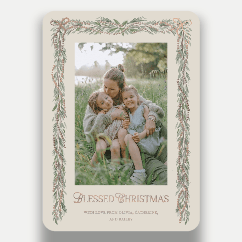 Bow Garland Holiday Card
