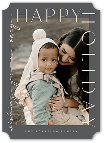 Soft Type 5x7 Gray  Holiday Card