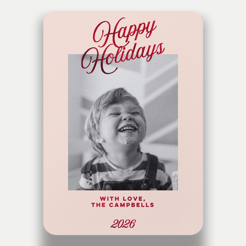 Tilted Script Holiday Card