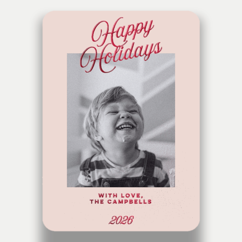 Tilted Script Holiday Card