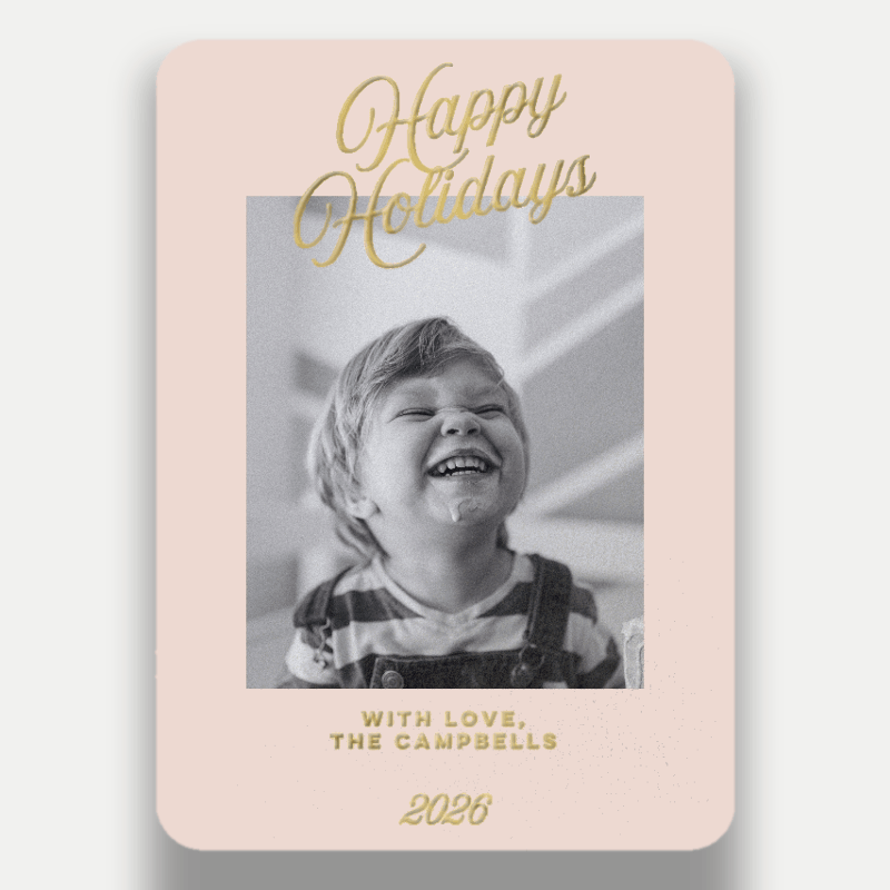 Tilted Script Holiday Card
