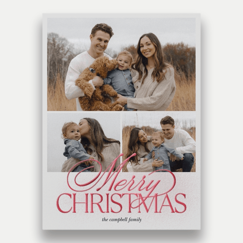 Elegant Trio Holiday Card