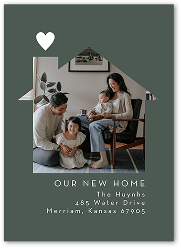 Homey Heart 5x7 Beige  Moving Announcement