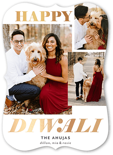 Illumined Sentiment 5x7 White  Diwali Card