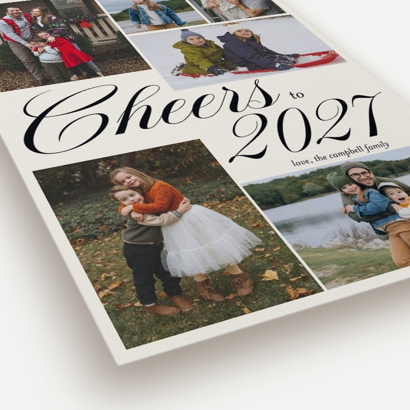 Grand Cheers Script New Year's Card