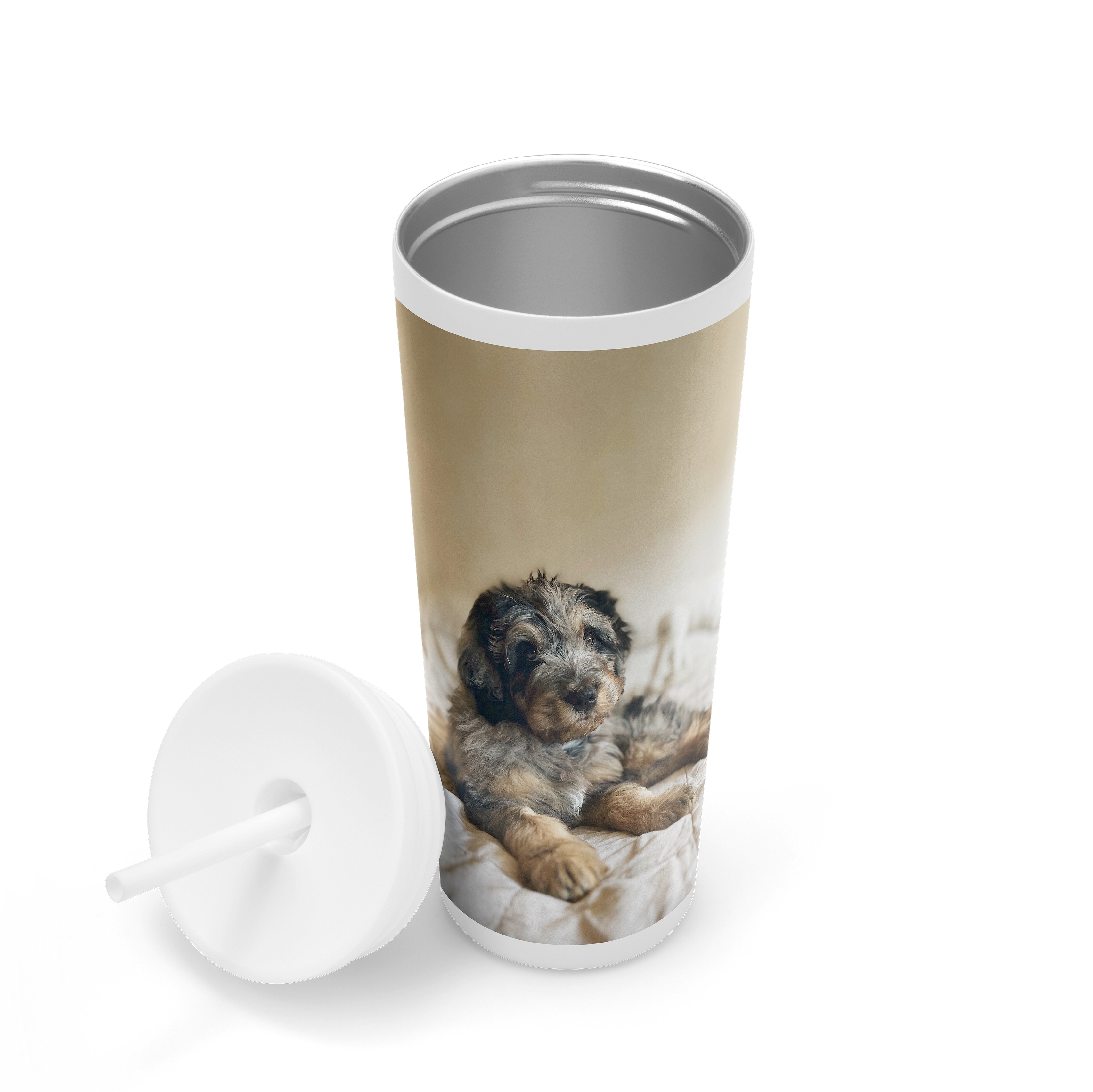 Text Gallery of One 24oz Tumbler with Straw Text Gallery of One 24oz White 24oz Tumbler with Straw