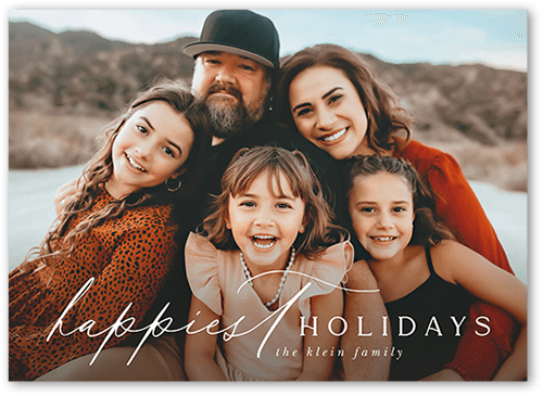 Mixed Type Footer 5x7 White  Holiday Card