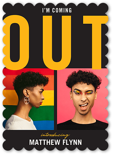 Coming Out 5x7 Gray  Pride Card