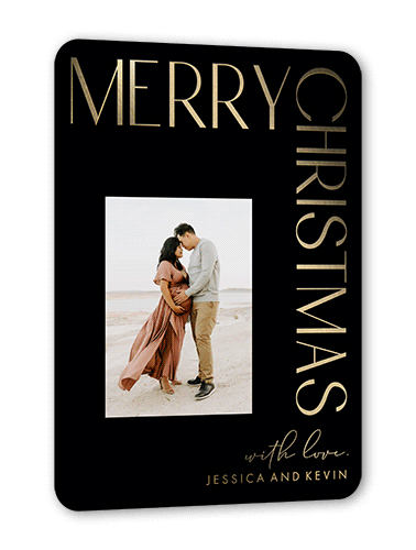 Merry Modern 5x7 Black  Holiday Card