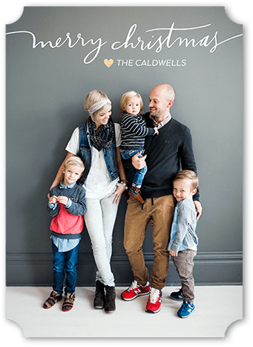 Flowing Handwriting 5x7 White  Holiday Card