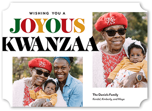 Joyous Dreams 5x7 White  Kwanzaa Card
