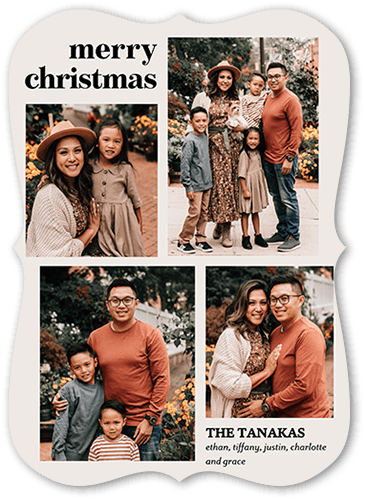 Many Modern Memories 5x7 Gray  Holiday Card