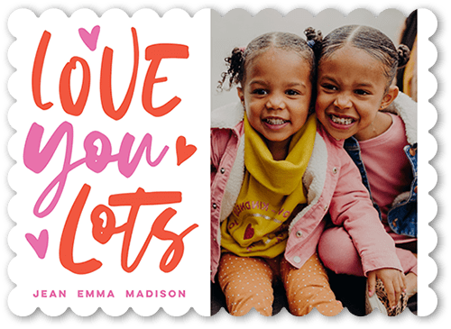 Love Lots 5x7 White  Valentine's Day Card