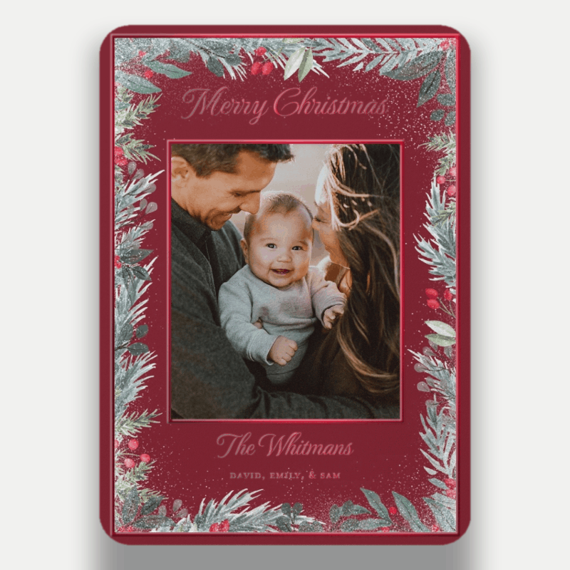 Berry Greenery Holiday Card