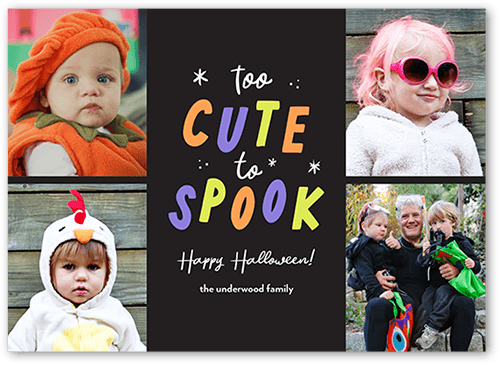 Cute Spook 5x7 Gray  Halloween Card