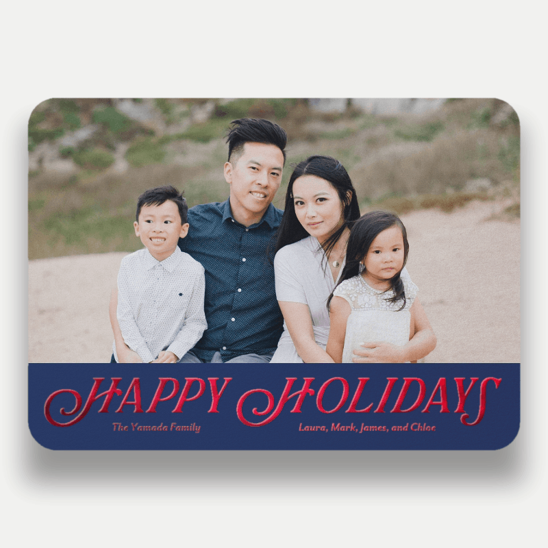 Classic Serif Holiday Card Classic Serif 5x7 Blue Holiday Card