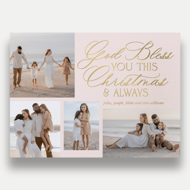 Blessed Script Religious Christmas Card