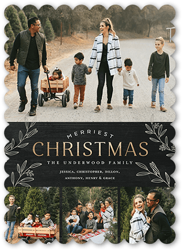 Traditional Timber 5x7 Black  Holiday Card