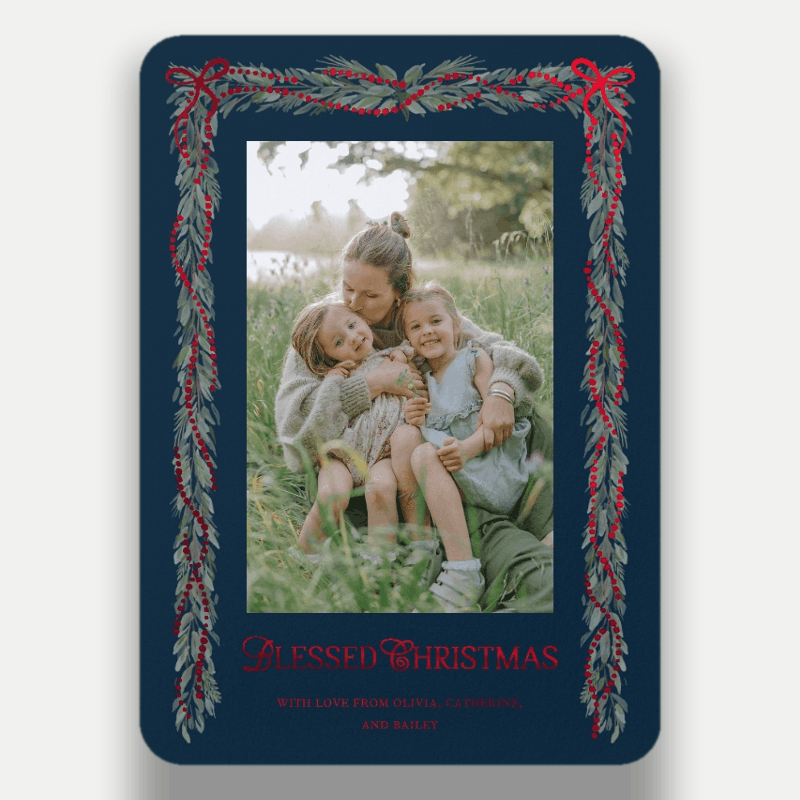 Bow Garland Holiday Card