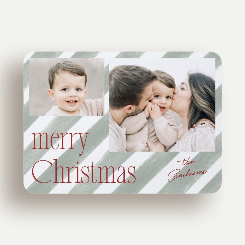Diagonal Stripe Holiday Card