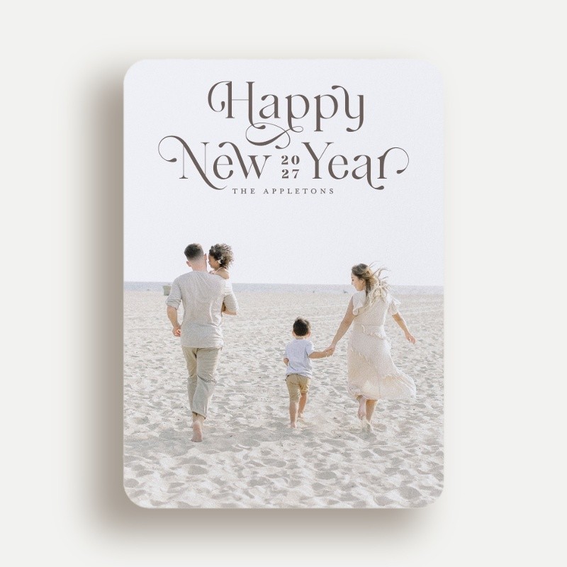 New Year Photo Cards With Gold Accents
