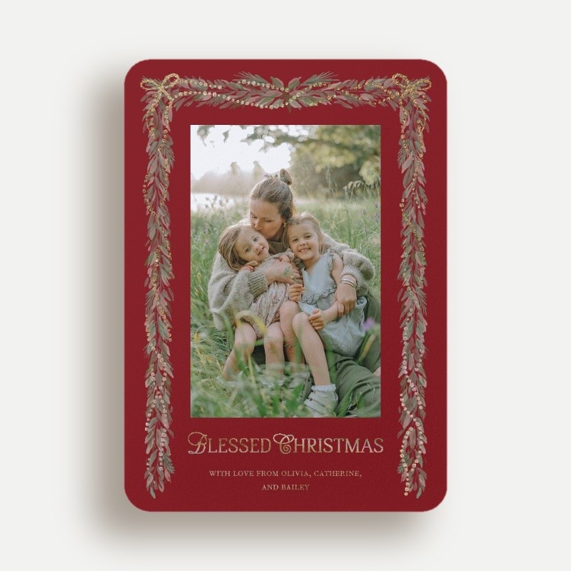 Bow Garland Holiday Card