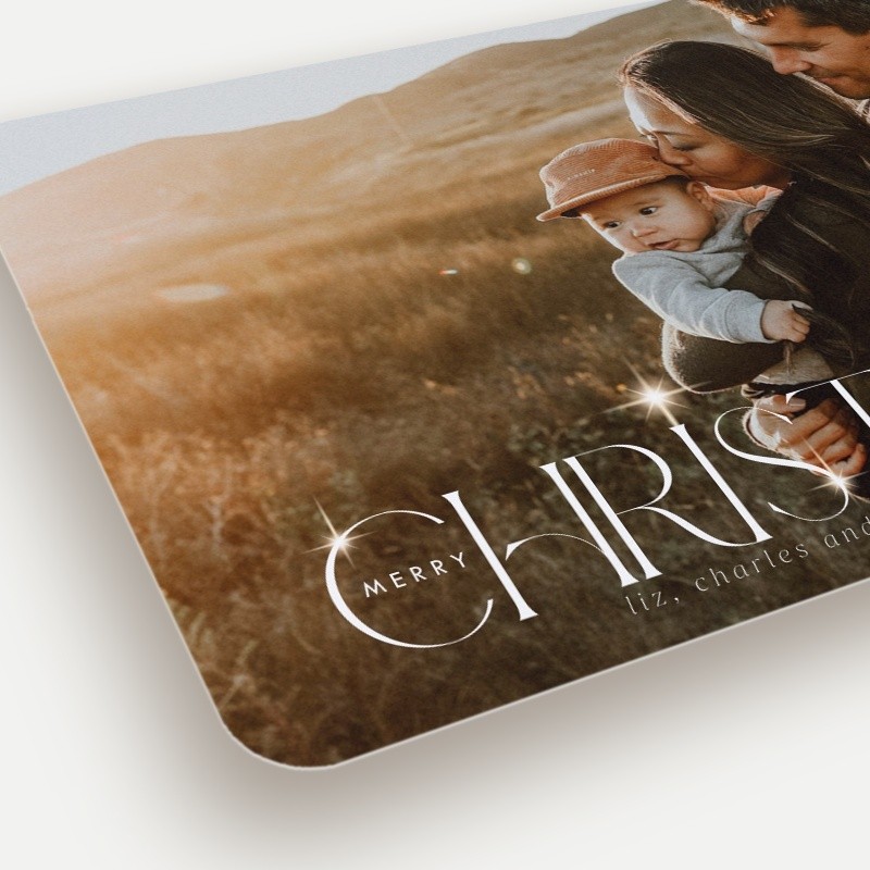 Sparkling Serif Religious Christmas Card