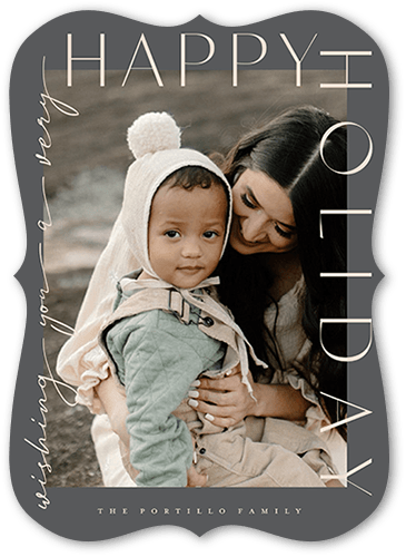 Soft Type 5x7 Gray  Holiday Card