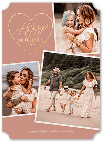 Stacked Frames Mom 5x7 Pink  Mother's Day Card