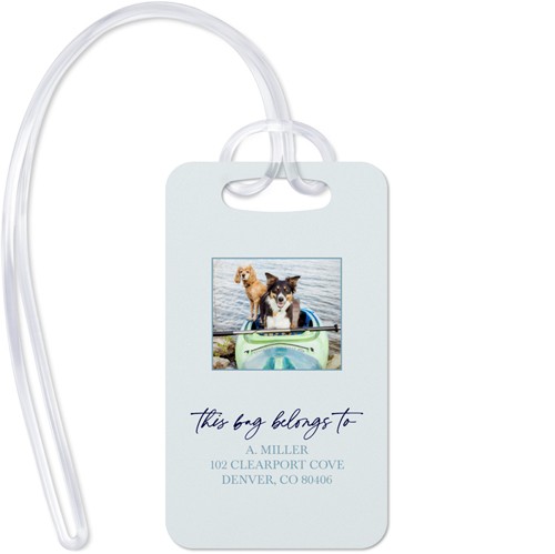 Live Well And Travel 2x3 Gray  Luggage Tag