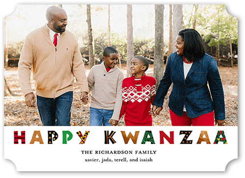 Colorful Commemoration 5x7 White  Kwanzaa Card