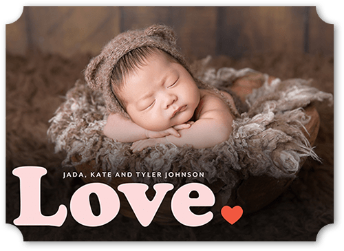 Honest Love 5x7 Pink  Valentine's Day Card