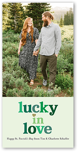 Lucky Love 4x8 Green  St. Patrick's Day Card
