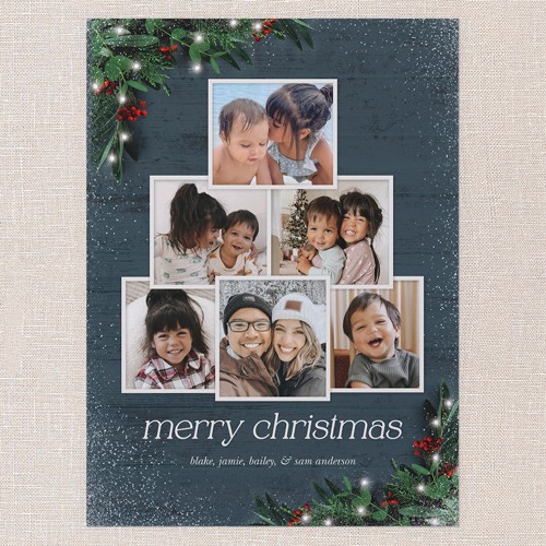 Cute Grey Photo Christmas Card