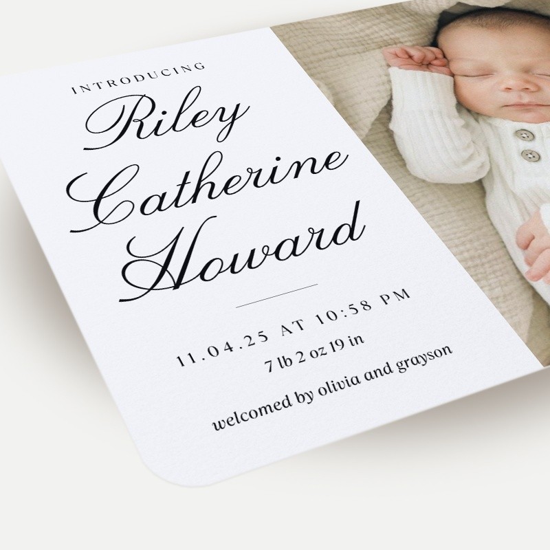 Elegant Announcement Birth Announcement