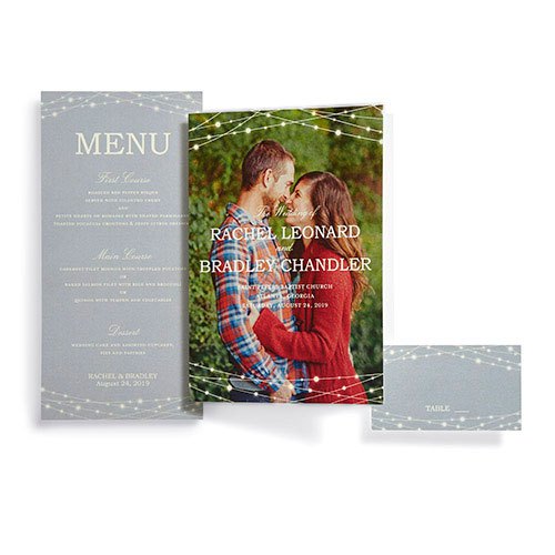 Divine Elegance 5x7 White  Wedding Program