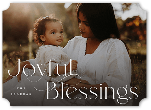 Simple Swoops 5x7 White  Holiday Card