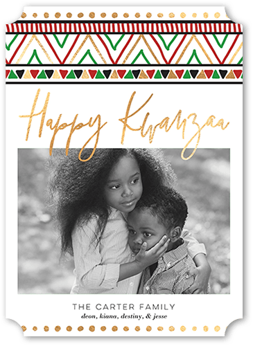 Printed Pattern 5x7 White  Kwanzaa Card