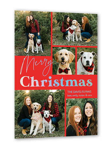 Swanky Message 5x7 Red  Holiday Card