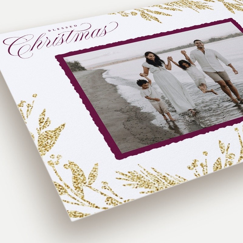 Shimmering Botanical Holiday Card